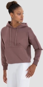 Γυναικείο Αθλητικό Φούτερ Oversize Pocket Dark Rose