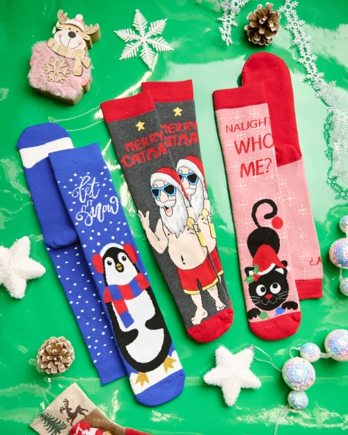 Χριστουγεννιάτικο Σετ Κάλτσες "Merry Catmas"