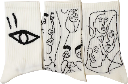 Σετ Κάλτσες μακριές 3 Ζεύγη Artistic Faces