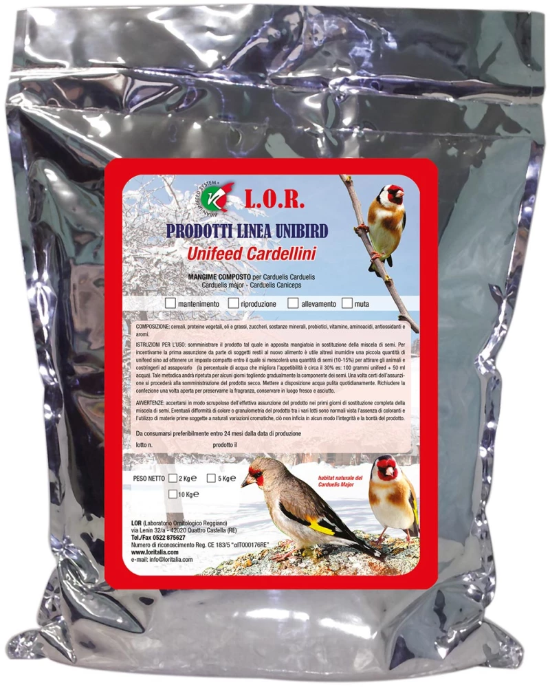 LOR Italia Unifeed Cardellini τροφή για καρδερίνες - 2KG