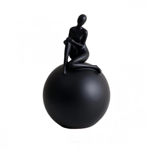 Διακοσμητική Φιγούρα Πολυρητίνης 27x9cm Μαύρο