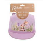 Kiokids Σαλιάρα Σιλικόνης Lavender Bunny