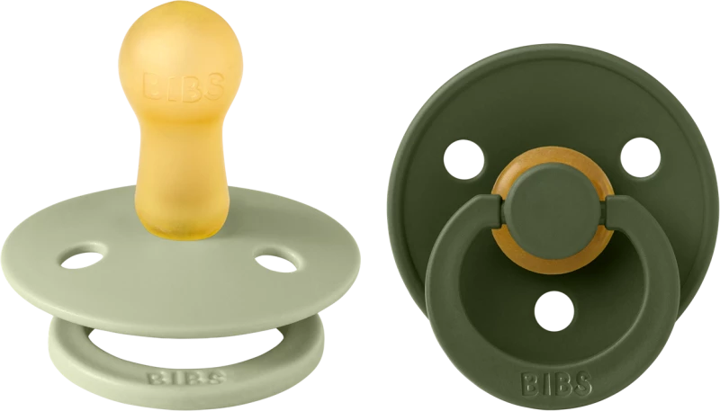 Bibs Πιπίλα Καουτσούκ Σετ 2τμχ Colour Sage-Hunter Green 6-12m