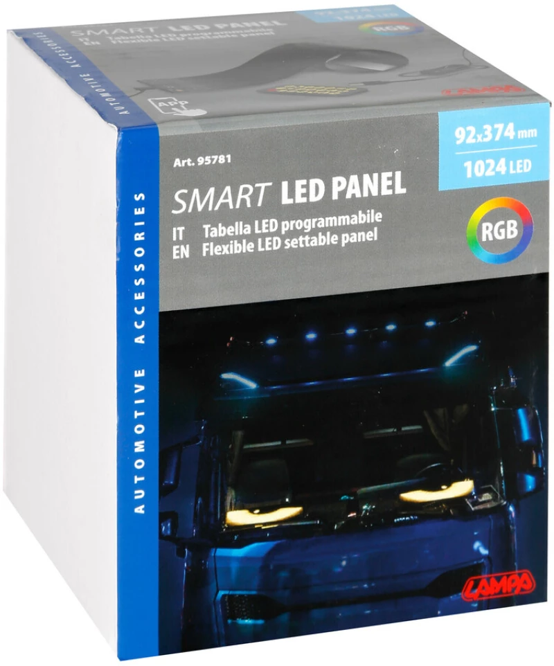 ΠΑΝΕΛ ΕΥΚΑΜΠΤΟ SMART LED PANEL 1024 LED 92x374mm RGB ΜΕ ΚΑΛΩΔΙΟ 450cm ΓΙΑ USB & REMOTE CONTROL LAMPA - 1 ΤΕΜ.
