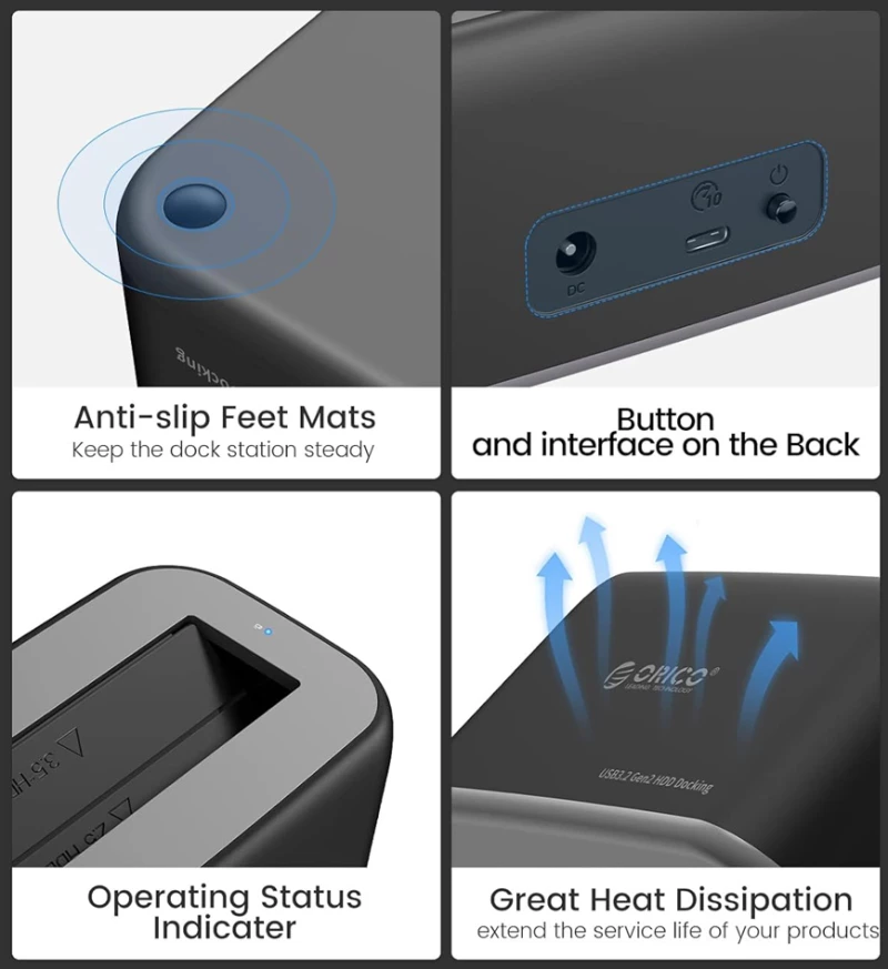 ORICO docking station για 2.5" ή 3.5" SATA HDD/SSD 6819C3-V1, 5Gbps, μαύρο