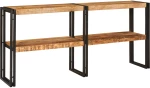 vidaXL Τραπέζι Κονσόλας 160x33x75 εκ Μασίφ Τραχύ Ξύλο Μάνγκο