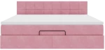 vidaXL Οθωμανικό κρεβάτι με στρώμα ροζ 180x200cm Velvet