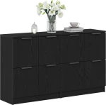 vidaXL Μπουφέδες 2 τμχ Μαύρο Δρυς 60x30x70 εκ Επεξεργασμένο Ξύλο