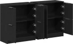 vidaXL Μπουφέδες 2 τμχ Μαύρο Δρυς 60x30x70 εκ Επεξεργασμένο Ξύλο