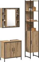 vidaXL Ντουλάπα Μπάνιου Άρτεσιν Όκ 33x33x185.5 cm Επεξεργασμένο Ξύλο