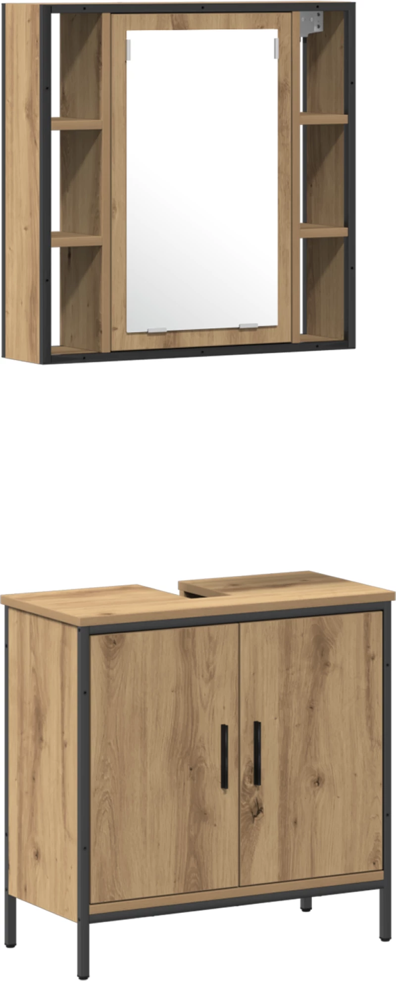 vidaXL Ντουλάπα Μπάνιου Άρτεσιν Όκ 33x33x185.5 cm Επεξεργασμένο Ξύλο