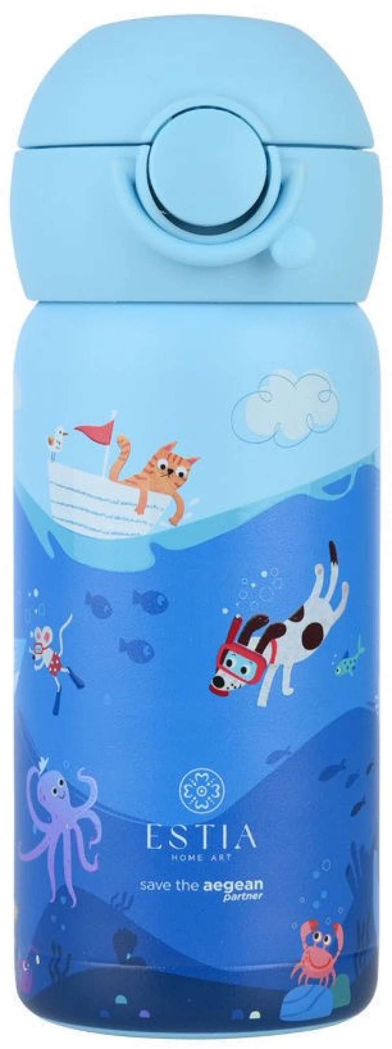 ESTIA ΘΕΡΜΟΣ ΠΑΙΔΙΚΟ WONDER BOTTLE SAVE THE AEGEAN 350ml OCEAN PLAY