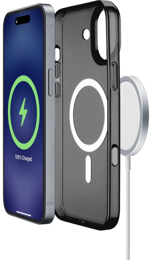 CELLULAR LINE 482717 Μαγνητική Θήκη Κινητού Magsafe Σκληρής Σιλικόνης για iPhone 16 Μαύρη