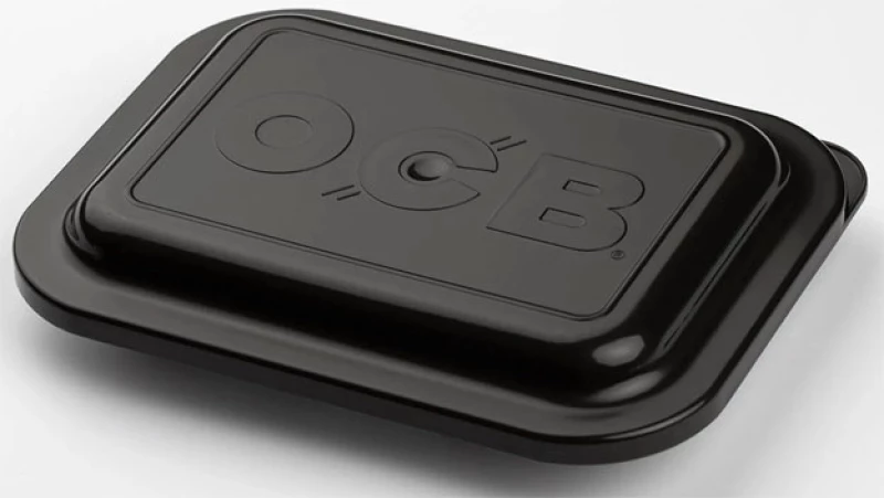 OCB Rolling Tray Δίσκος Black με Καπάκι - Mini (19x14cm)