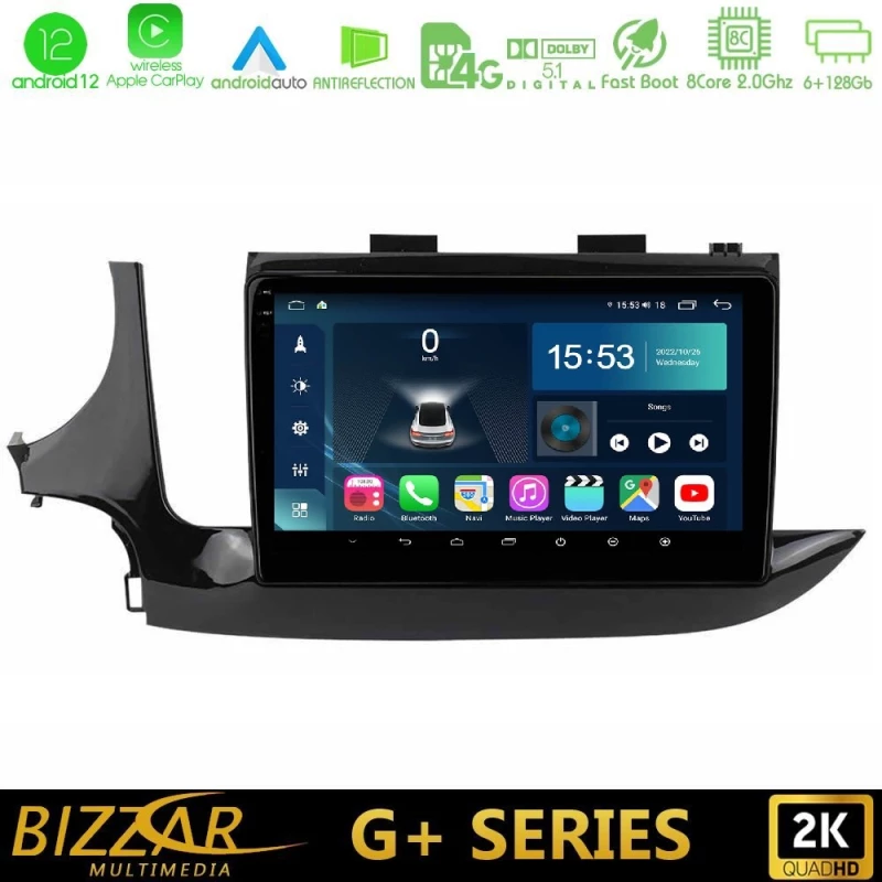 Bizzar g+ Series Opel Mokka 2016-2020 8core Android12 6+128gb Navigation Multimedia Tablet 9" u-g-Op0101