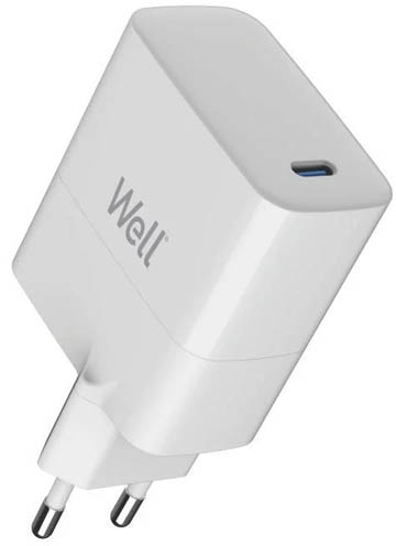 Universal USB-C FastTravel Wall Charger 65W Λευκό Well PSUP-USB-WPD6501WE-WL