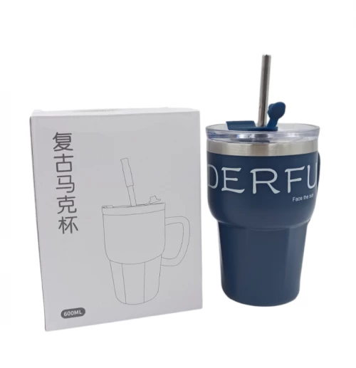 ΑΝΟΞΕΙΔΩΤΟ ΘΕΡΜΟΣ ΜΠΛΕ 600ml ΜΕ ΑΝΟΞΕΙΔΩΤΟ ΚΑΛΑΜΑΚΙ MCM-600ML