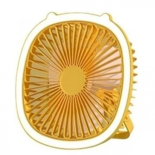 Επιτραπέζιος & Κρεμαστός Μίνι Φορητός Ανεμιστήρας USB με LED Φωτισμό και 3 Ταχύτητες - Arrango - Κίτρινο