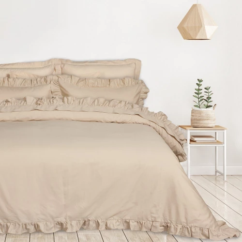 Σεντόνια Daily 3168 (Σετ 4τμχ) Taupe Das Home Queen Size 240x270cm 100% Βαμβάκι