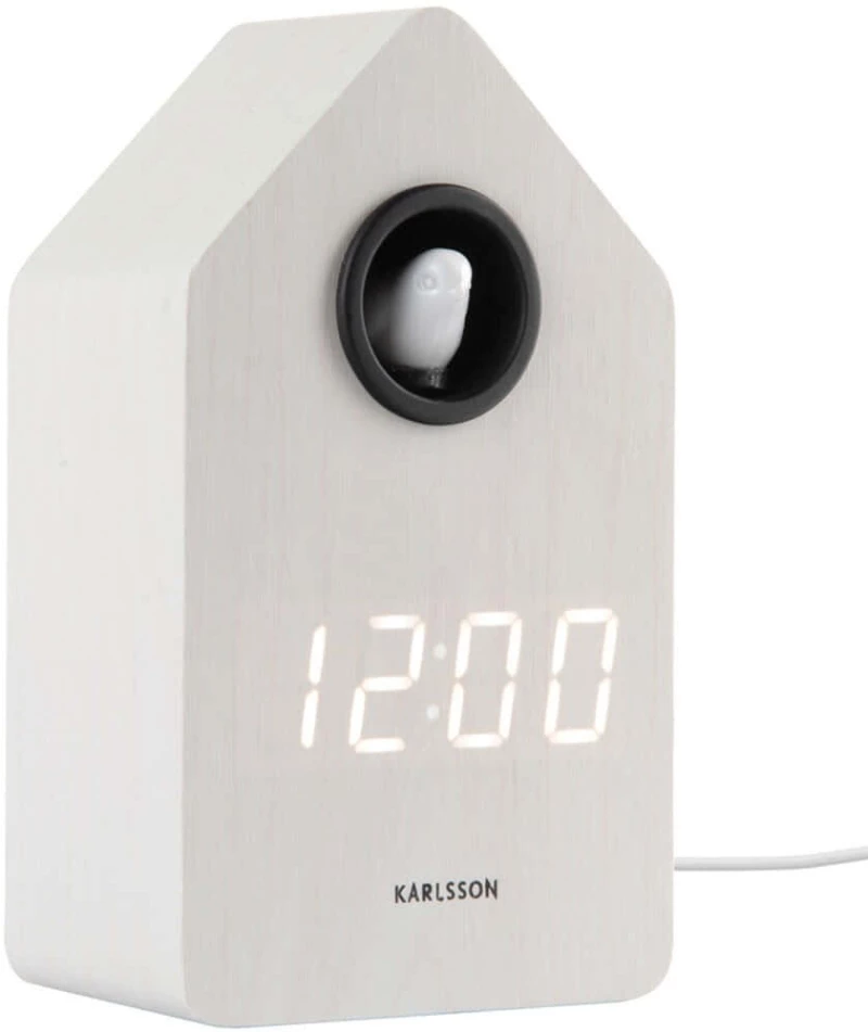 Ρολόι Επιτραπέζιο - Ξυπνητήρι Cuckoo KA6061WH 6x15,3cm White Karlsson Ξύλο