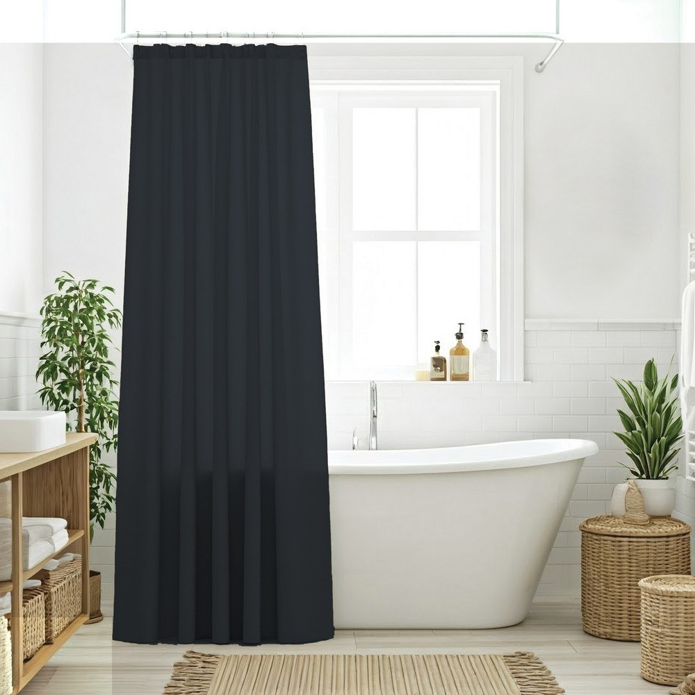 Κουρτίνα Μπάνιου 0809 Graphite Das Home 240Πx180Υ Πολυέστερ