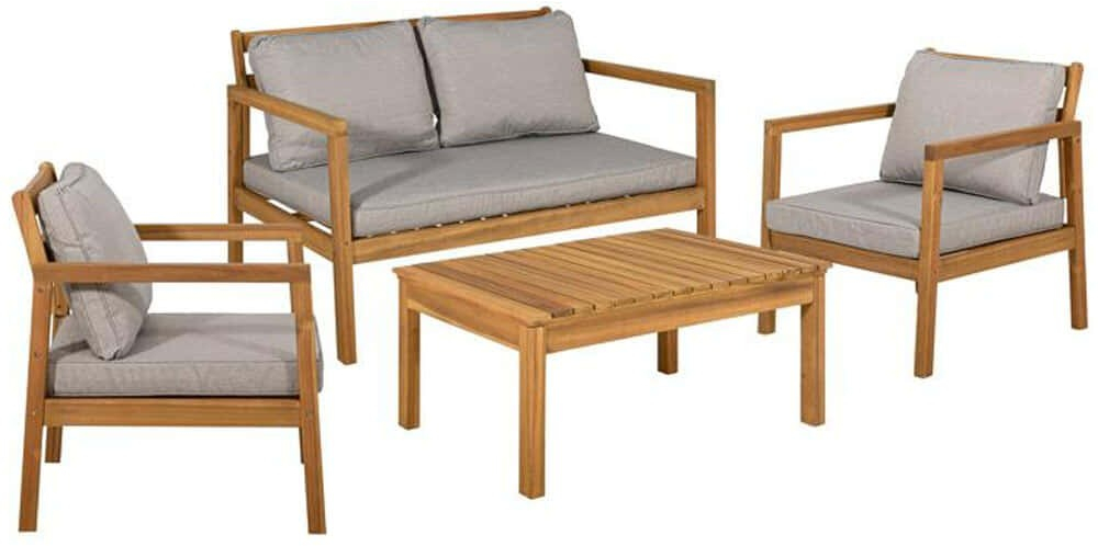 Σαλόνι Κήπου (Σετ 4Τμχ) 0020-224-046 Walnut-Beige Four Seater