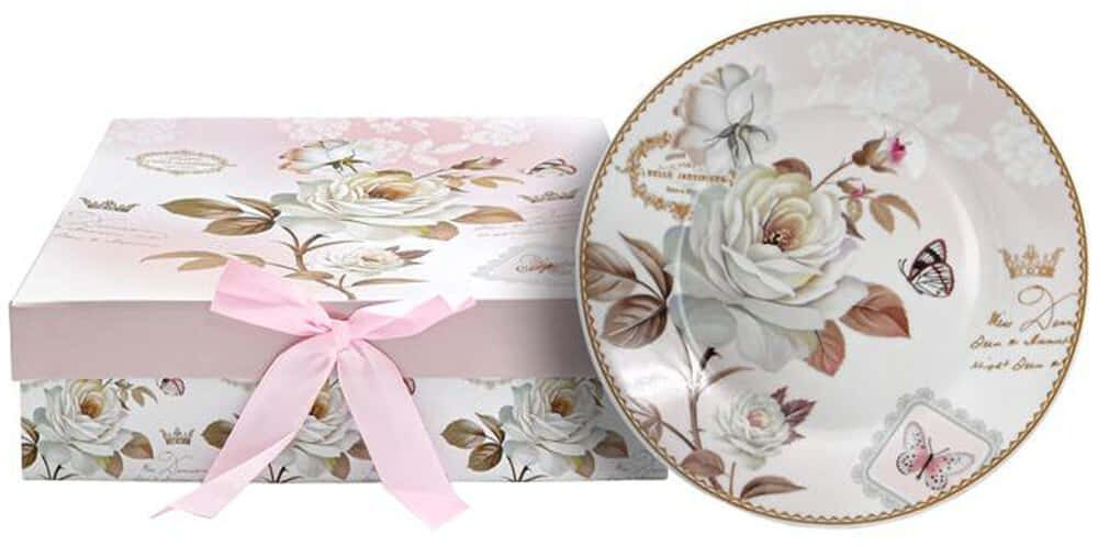 Πιάτα Γλυκού Σε Κουτί Δώρου Floral (Σετ 6Τμχ) 374-224-316 19cm Multi Κεραμικό