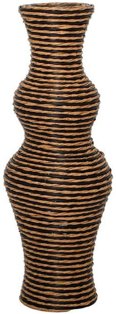 Βάζο 374-225-615 60cm Natural-Black Rattan,Τεχνόδερμα