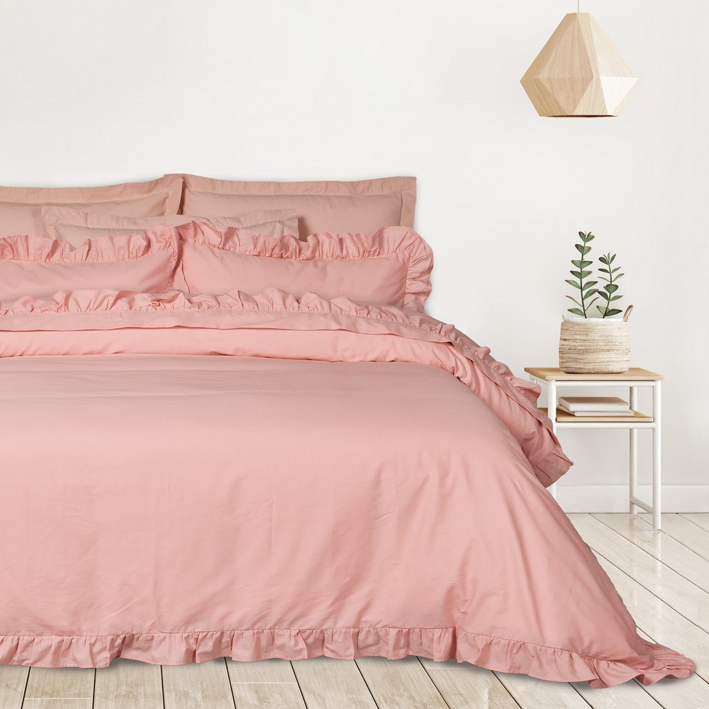 Παπλωματοθήκη Daily 3169 (Σετ 3τμχ) Pink Das Home Queen Size 220x240cm 100% Βαμβάκι