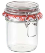 Βάζο Αποθήκευσης Della Casa 895142 Φ7x11,5cm 350ml Clear-Red Tescoma Γυαλί