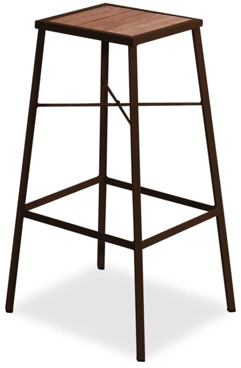 Σκαμπό Μπαρ Με Ξύλο 223906 31x31x76cm Natural-Brown