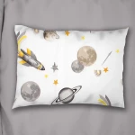 Μαξιλαροθήκη Παιδική Space Mission 183 White-Grey DimCol 35X45 35x45cm 100% Βαμβάκι