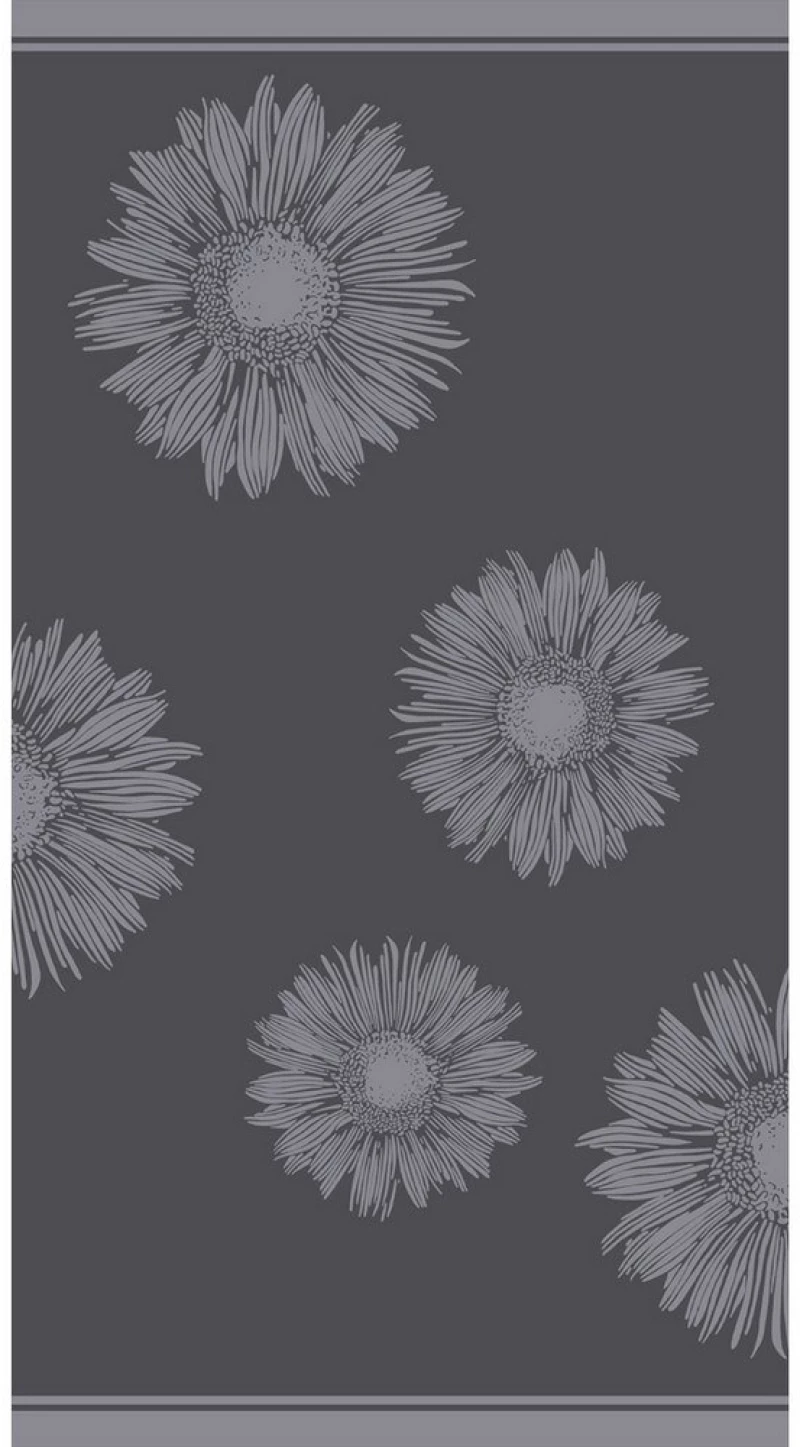 Πετσέτα Θαλάσσης Flower Dark Grey Melinen Beach 86x160cm 100% Βαμβάκι
