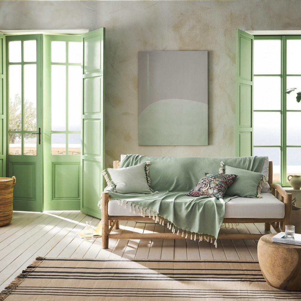 Ριχτάρι Kianga 226/18 Bean Green Gofis Home Armchair 180x180cm 100% Βαμβάκι