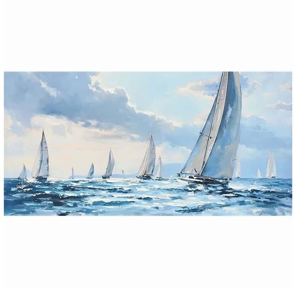 Πίνακας Καμβάς 3D Ιστιοφόρα 16-30062 120x60cm Multi Marhome Horizontal Καμβάς