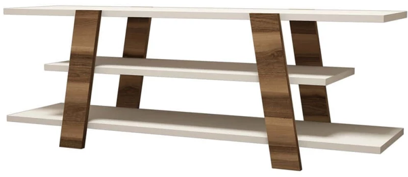 Έπιπλο Τηλεόρασης Flower 845HCT3039 120x33,6x42cm Walnut-Cream