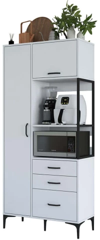 Ντουλάπι Κουζίνας 893RAN5436 90x40x198,6cm White Μοριοσανίδα, Μελαμίνη