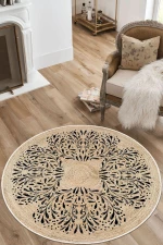 Χαλί Woopamuk473 599HFT4852 Cream-Black Conceptum Hypnose 140x140cm Round