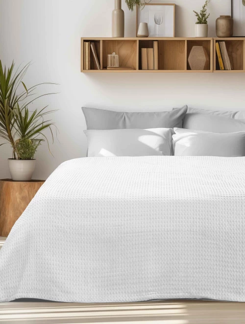Κουβέρτα Πικέ PIKONA WHITE Λευκό Κουβέρτα Πικέ: 220 x 240 εκ. MADI