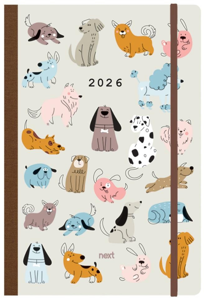 Next ημερολόγιο 2026 Trends Dogs ημερήσιο flexi με λάστιχο 12x17εκ.