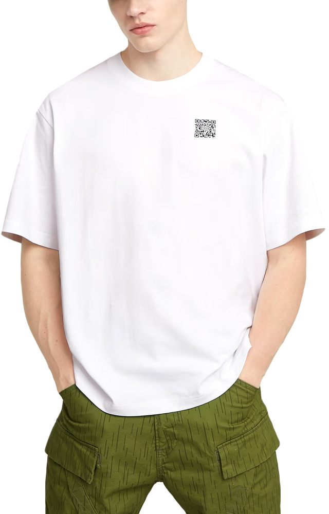 G-STAR RAW QR LOGO BOXY FIT T-SHIRT MEN G-STAR RAW ΛΕΥΚΟ (D25975-C784-110)