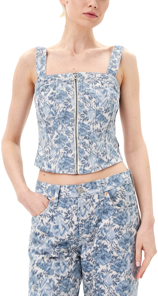 LEVI'S DENIM SCULPTED TANK BUSTIER TOP WOMEN LEVI'S NUDE- ΜΠΛΕ (001W4-0001)