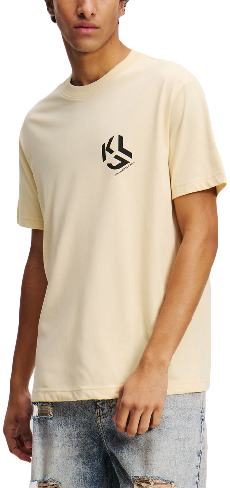 KARL LAGERFELD CHEST MONOGRAM REGULAR FIT T-SHIRT MEN KARL LAGERFELD ΜΑΥΡΟ- ΜΠΕΖ (A2M17072-1ON)