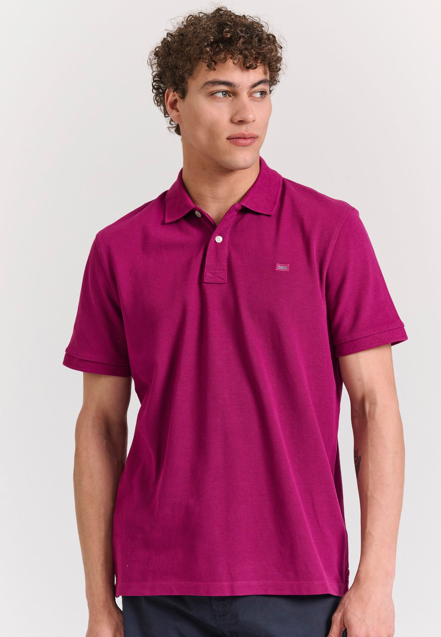 Polo μπλούζα με κεντημένο logo - The essentials - GRAPE - FBM011-001-11