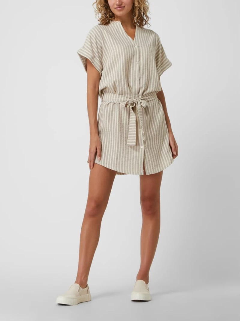 Γυναικείο Beachwear Pink Label - Λευκό Ριγέ - Κοντό σεμιζιέ - Cotton