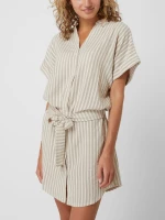 Γυναικείο Beachwear Pink Label - Λευκό Ριγέ - Κοντό σεμιζιέ - Cotton