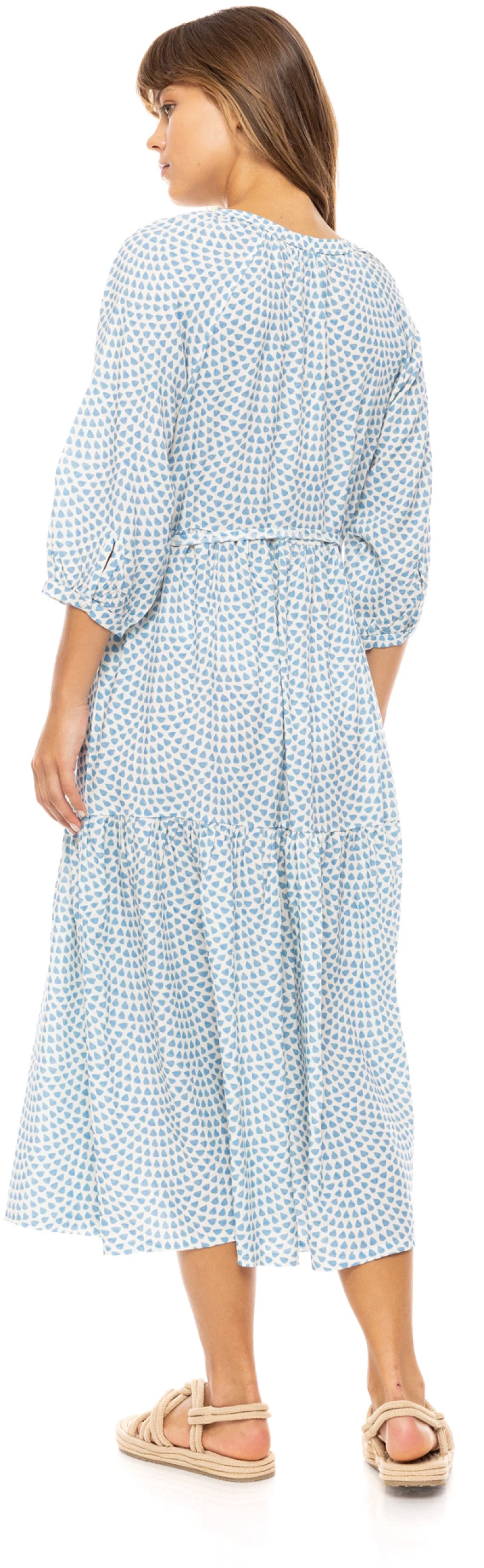 Γυναικείο beachwear  Pink Label - LONG VISTA BLUE & CREAM - Viscose