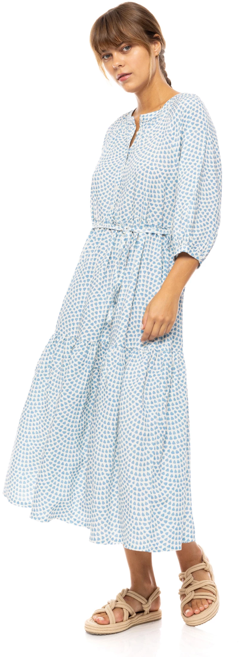 Γυναικείο beachwear  Pink Label - LONG VISTA BLUE & CREAM - Viscose