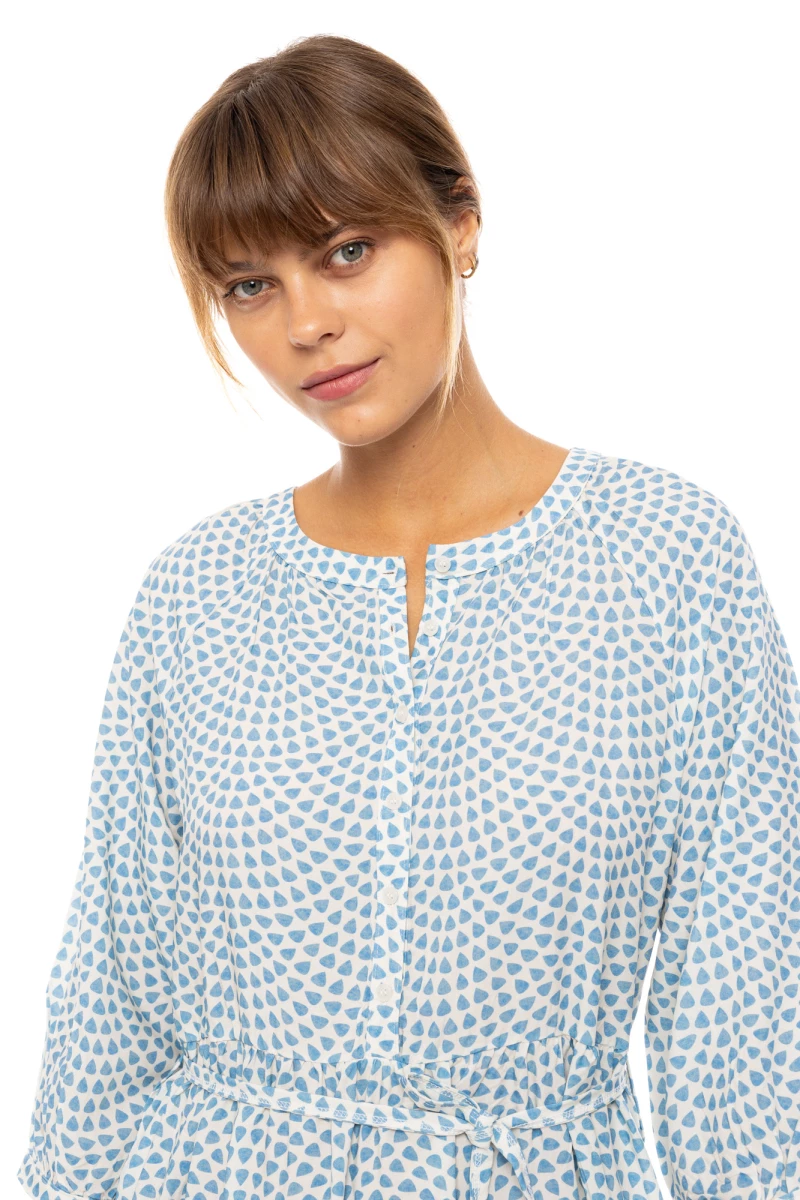 Γυναικείο beachwear  Pink Label - LONG VISTA BLUE & CREAM - Viscose