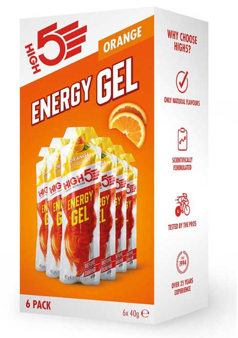 Energy Gel Pack 6 x 40g - High5 - Orange (Πορτοκάλι)